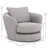 Caspian Midi Swivel Armchair Fabric A Dimensions