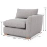 Caspian Modular 1.5 Seater Arm RHF Fabric A Dimensions
