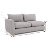 Caspian Modular 3 Seater Sofa Arm LHF Fabric A Dimensions