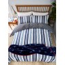 Helena Springfield Huntington Stripe Reversible King Duvet Cover Set Blue Overhead