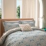 V&A Lerena Reversible Super King Duvet Cover Set Blue Close Up