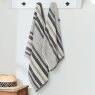 Helena Springfield Beach House Stripe Bath Towel Linen & Grey Lifestyle