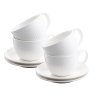 Belleek Erne Cappuccino Cup & Saucer (Set of 4)