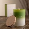 Galway Crystal Lemon Balm & Spearmint Candle with Wooden Lid Large Lifestyle