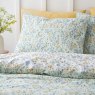 Bianca Fine Linens Ditsy Floral Reversible King Duvet Cover Set Green Pillow Close Up