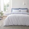 Bianca Fine Linens Hampton Stripe Reversible Double Duvet Cover Set Blue Side 1