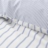 Bianca Fine Linens Hampton Stripe Reversible Super King Duvet Cover Set Blue Fabric Close Up