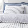 Bianca Fine Linens Hampton Stripe Reversible Super King Duvet Cover Set Blue Pillow Close Up