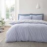 Bianca Fine Linens Hampton Stripe Reversible Super King Duvet Cover Set Blue Side 2
