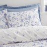 Bianca Fine Linens Thea Floral Reversible Double Duvet Cover Set Blue Pillow Close Up