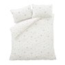 Bianca Fine Linens Vintage Rosebud Lace Reversible Double Duvet Cover Set Cream Cutout