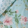 Catherine Lansfield Avebury Floral Reversible Super King Duvet Cover Set Duck Egg Fabric Close Up