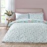 Catherine Lansfield Avebury Floral Reversible Super King Duvet Cover Set Duck Egg Side 2