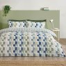 Catherine Lansfield Bryson Reversible Double Duvet Cover Set Blue Side 1