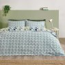 Catherine Lansfield Bryson Reversible Double Duvet Cover Set Blue Side 2