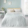 Catherine Lansfield Embroidered Daisy Double Duvet Cover Set Sage Green 