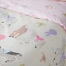 Catherine Lansfield Happy Horses Reversible Double Duvet Cover Set Cream Fabric Close Up