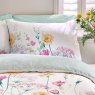 Catherine Lansfield Meadowsweet Floral Reversible King Duvet Cover Set Bright Pillow Close Up