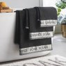 Catherine Lansfield Relax & Unwind Bath Towel Towel Black Lifestyle All Sizes
