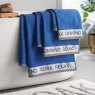 Catherine Lansfield Relax & Unwind Hand Towel Cobalt Blue Lifestyle All Sizes