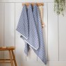 Catherine Lansfield Rice Weave Stripe Bath Towel Blue Lifestyle All Sizes