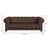 Stax 3.5 Seater Shallow Sofa Leather Category B Kodak Dimensions