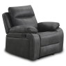 Angelica Manual Reclining Armchair Faux Suede Grey