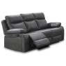 Angelica 3 Seater Manual Reclining Sofa Faux Suede Grey