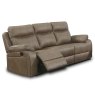 Angelica 3 Seater Manual Reclining Sofa Faux Suede Tan