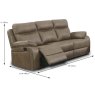 Angelica 3 Seater Manual Reclining Sofa Faux Suede Tan Dimensions