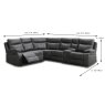 Angelica 4+ Corner Manual Reclining Sofa With Console & Wireless Charger & Cupholders Dimensions 2