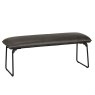 Cooper Low 2 Person Dining Bench Faux Leather Grey Angle Front View