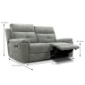 Schofield Electric Reclining 2 Seater Sofa Fabric Cat 20 Dimensions