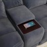 Westbury 2 Seater Electric Reclining Sofa With Console & USB Charger Fabric Ink Blue Charger
