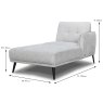 Lovell Modular 1.5 Seater Chaise Arm RHF Fabric Cat 20 Dimensions