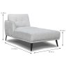 Lovell Modular 1.5 Seater Chaise Arm LHF Fabric Cat 20 Dimensions