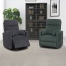Ancelle Swivel & Rocking Reclining Armchair Fabric Grey Lifestyle