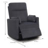 Ancelle Swivel & Rocking Reclining Armchair Fabric Grey Dimensions