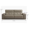 Tayber Mayca 3 Seater Sofa With Adjustable Headrest Fabric Cat 2 Dimensions