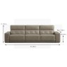 Tayber Mayca 4 Seater Sofa With 3 Seats & Adjustable Headrest Fabric Cat 2 Dimensions
