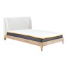 Halfden Double (135cm) Bedstead with Fabric Headboard White