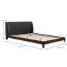 Halfden King (150cm) Bedstead with Fabric Headboard Grey Dimensions