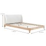 Halfden King (150cm) Bedstead with Fabric Headboard White Dimensions