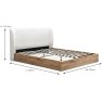 Halfden King (150cm) Ottoman Bedstead with Fabric Headboard White Dimensions