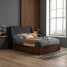 Halfden Double (135cm) Ottoman Bedstead with Fabric Headboard Grey Lifestyle Closed