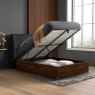 Halfden Double (135cm) Ottoman Bedstead with Fabric Headboard Grey Lifestyle Open