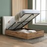 Halfden Double (135cm) Ottoman Bedstead with Fabric Headboard White Lifestyle Open
