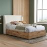 Halfden Double (135cm) Ottoman Bedstead with Fabric Headboard White Lifestyle Closed