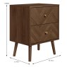 Halfden 2 Drawer Bedside Locker Walnut Dimensions