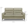 Port Douglas 2.5 Seater Sofa Leather Cat 15 (S) Dimensions
